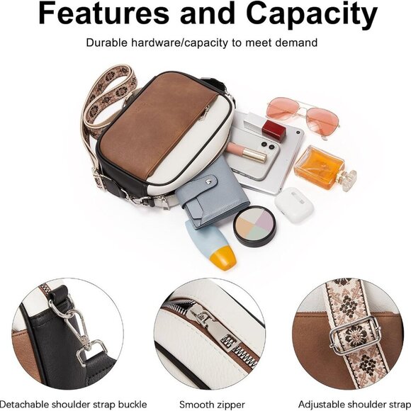 Crossbody Bags for Women, Vegan Leather Shoulder Handbags,Purses for Women with - Picture 4 of 9